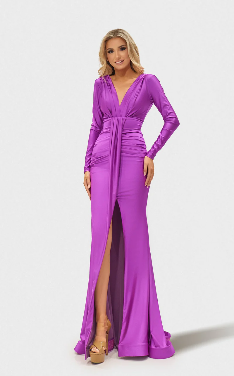 Jessica Angel 2661 Long Sleeve Formal Slit Evening Dress