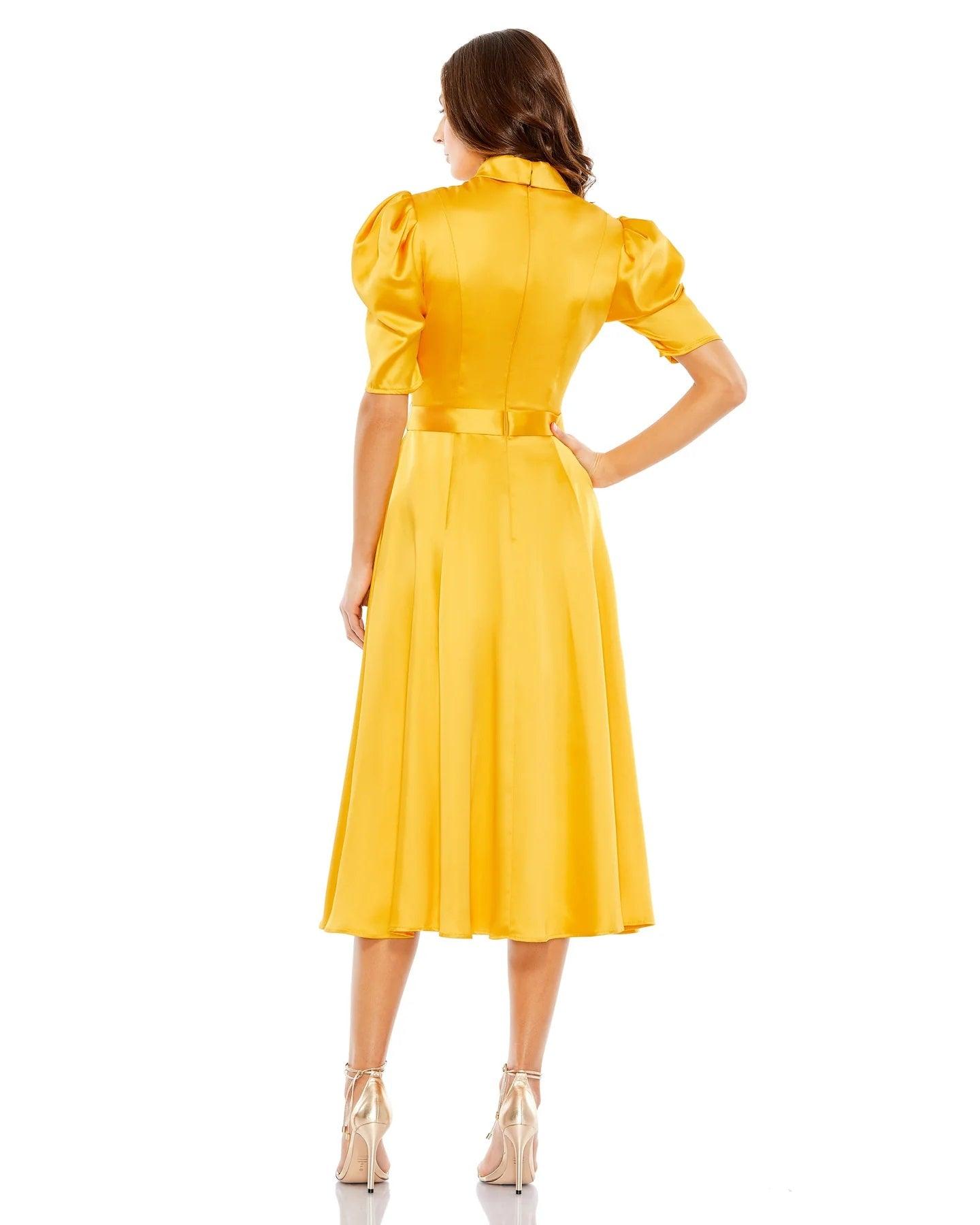 Mac Duggal 26628 Short Sleeve Tea Length Dress Sale