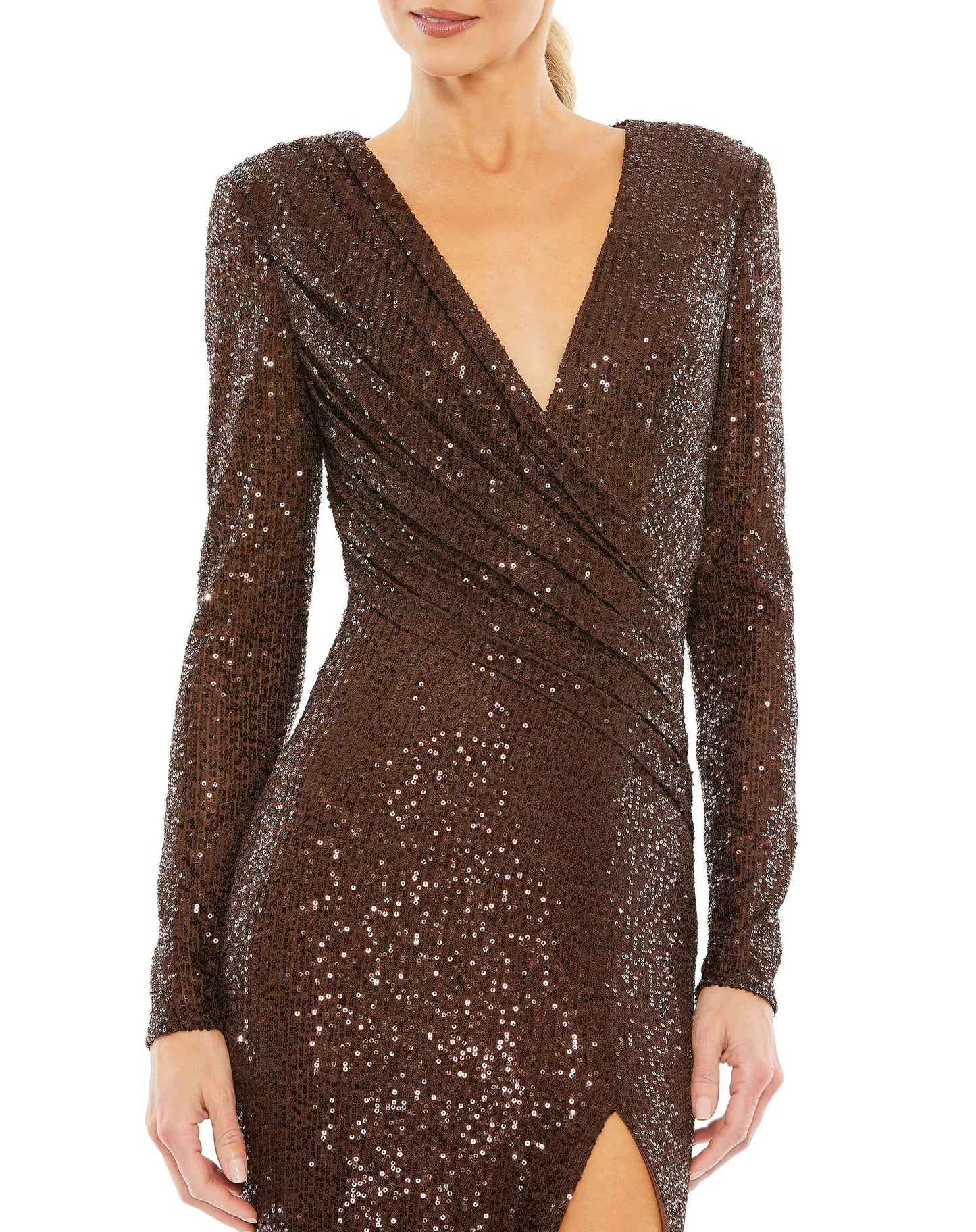 Mac Duggal Long Sleeve Formal Sequin Dress 26723 - The Dress Outlet