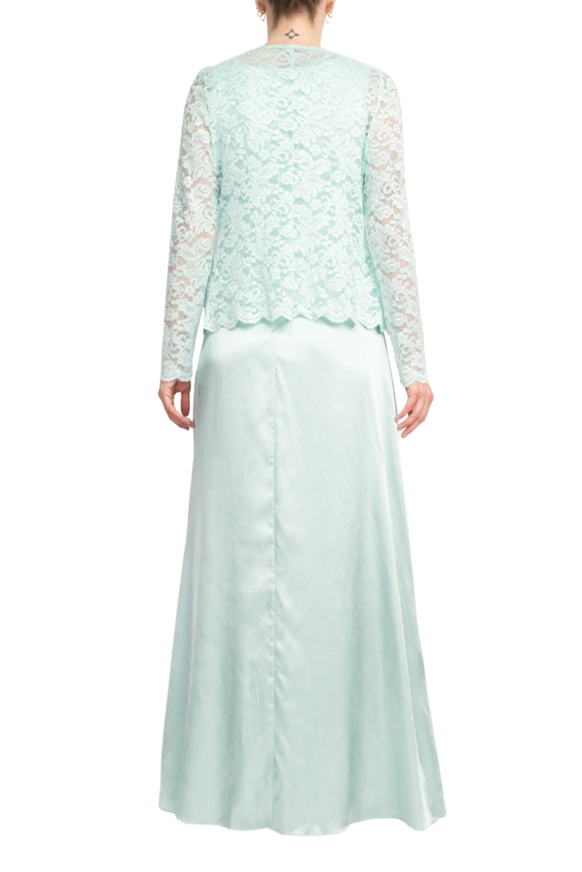 Marina 267234 Long Formal Mother of the Bride Lace Jacket Dress