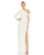 A white Mac Duggal 26726 Long One Shoulder Prom Dress Sale with a slit and a high slit.