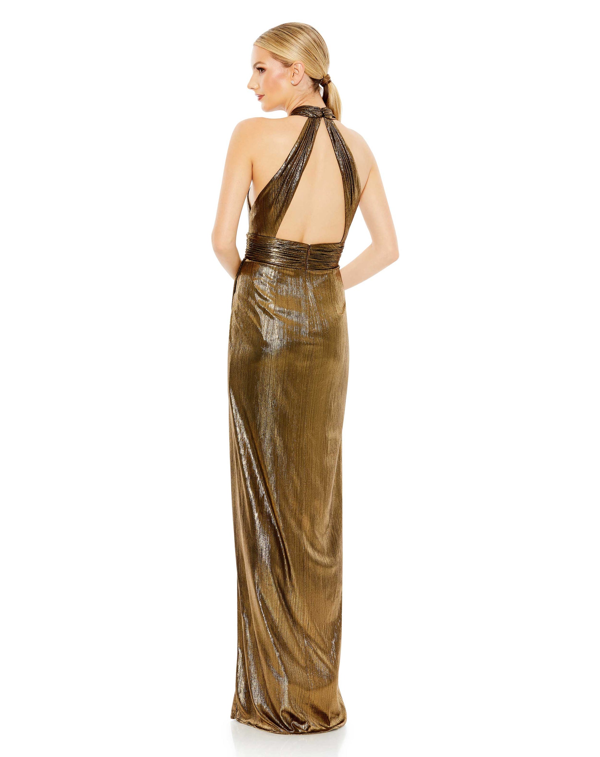 Mac Duggal 26738 Long Metallic Formal Prom Dress