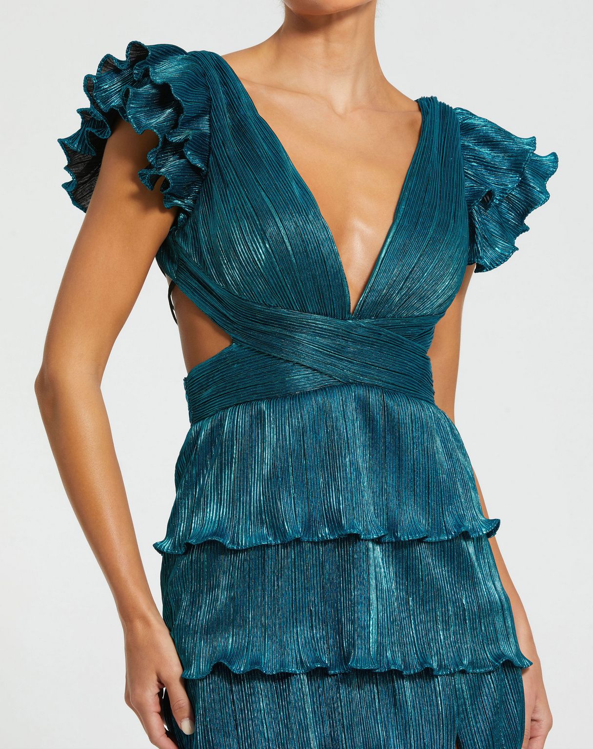 Prom Dresses Long Formal Metallic Prom Gown Blue