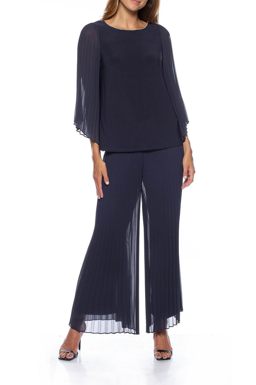 Marina 267576 Long Two Piece Pleated Formal Pant Suit