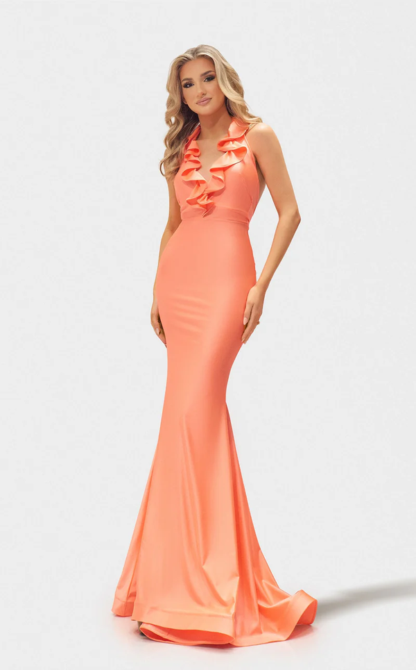 Jessica Angel 2679 Long Mermaid Fit Ruffle Prom Dress