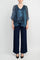 Pant Suit Long Formal Metallic Jacket Pant Suit NAVY MULTI
