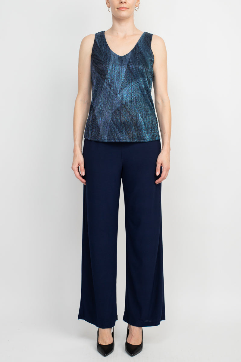 Marina 268126 Long Formal Metallic Jacket Pant Suit