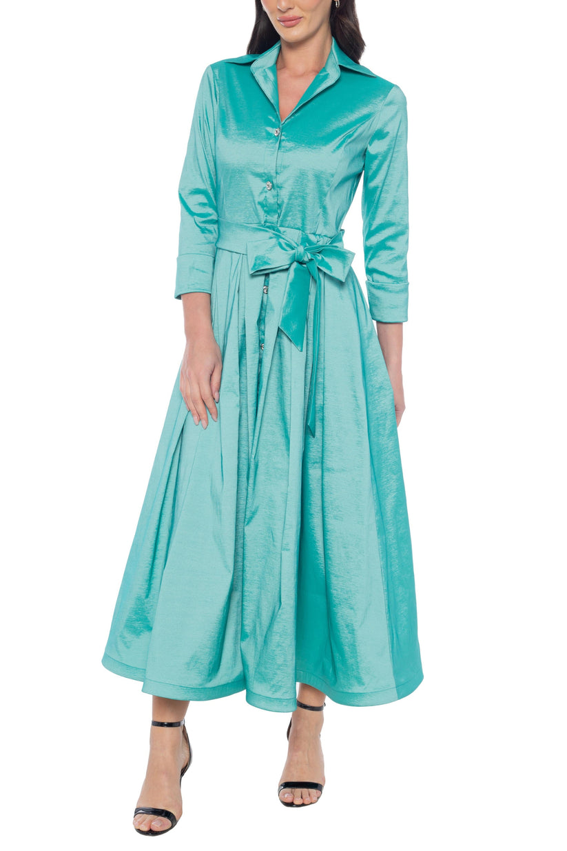 Cocktail Dresses A Line Midi Collar Cocktail Dress Sage