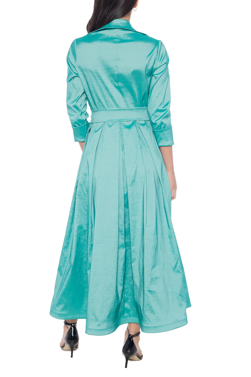 Cocktail Dresses A Line Midi Collar Cocktail Dress Sage