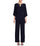 Jumpsuit Keyhole Neck 3/4 Sleeve Asymmetrical Hem Jumpsuit Navy