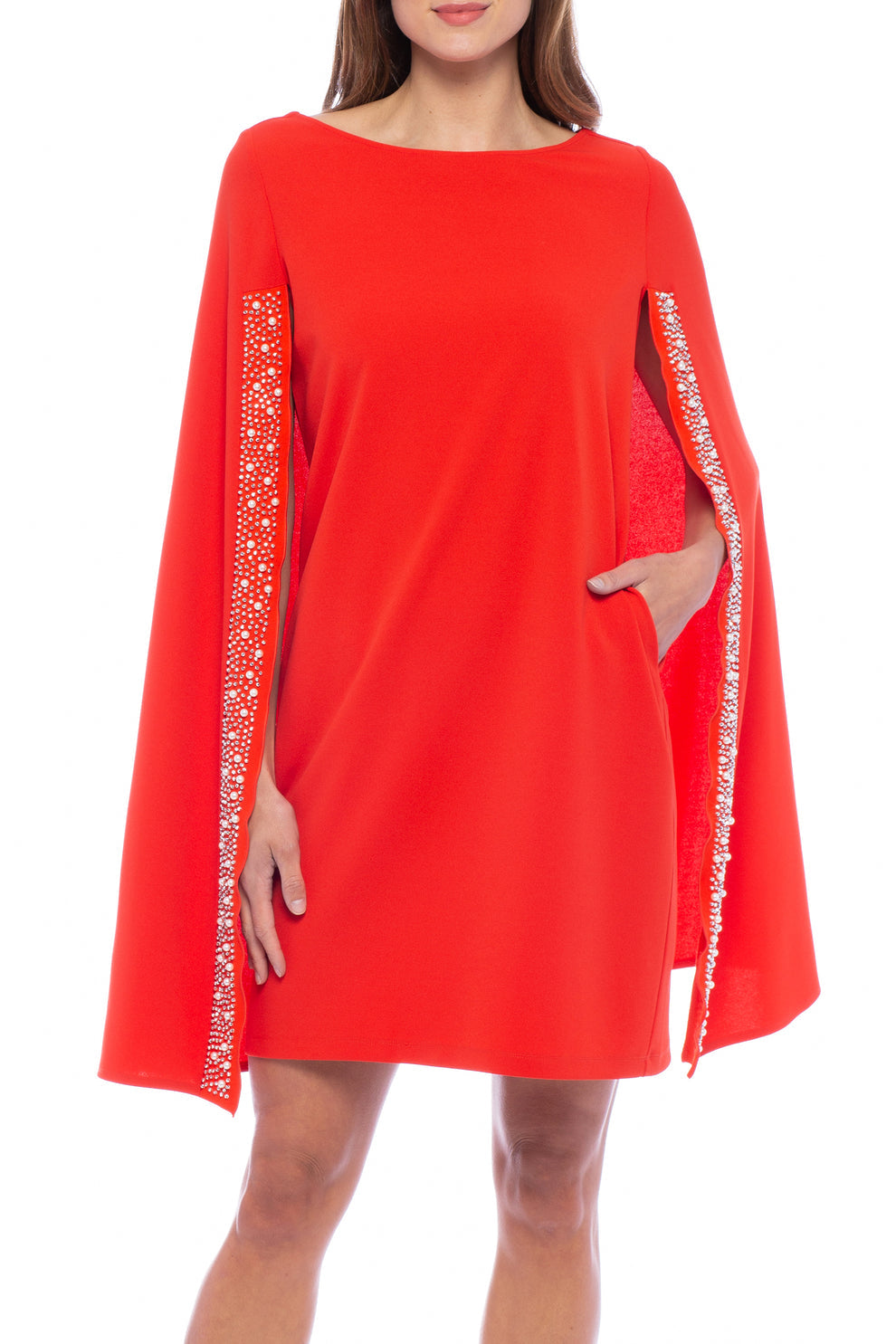 Marina 268518 Short Cocktail Cape Mini Dress