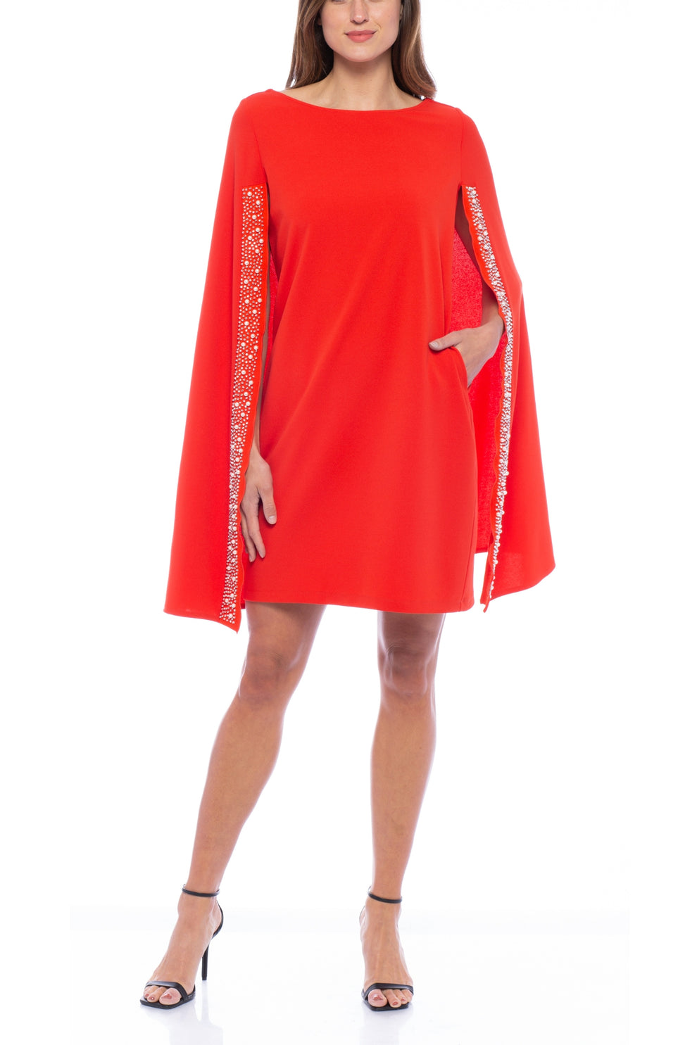 Marina 268518 Short Cocktail Cape Mini Dress