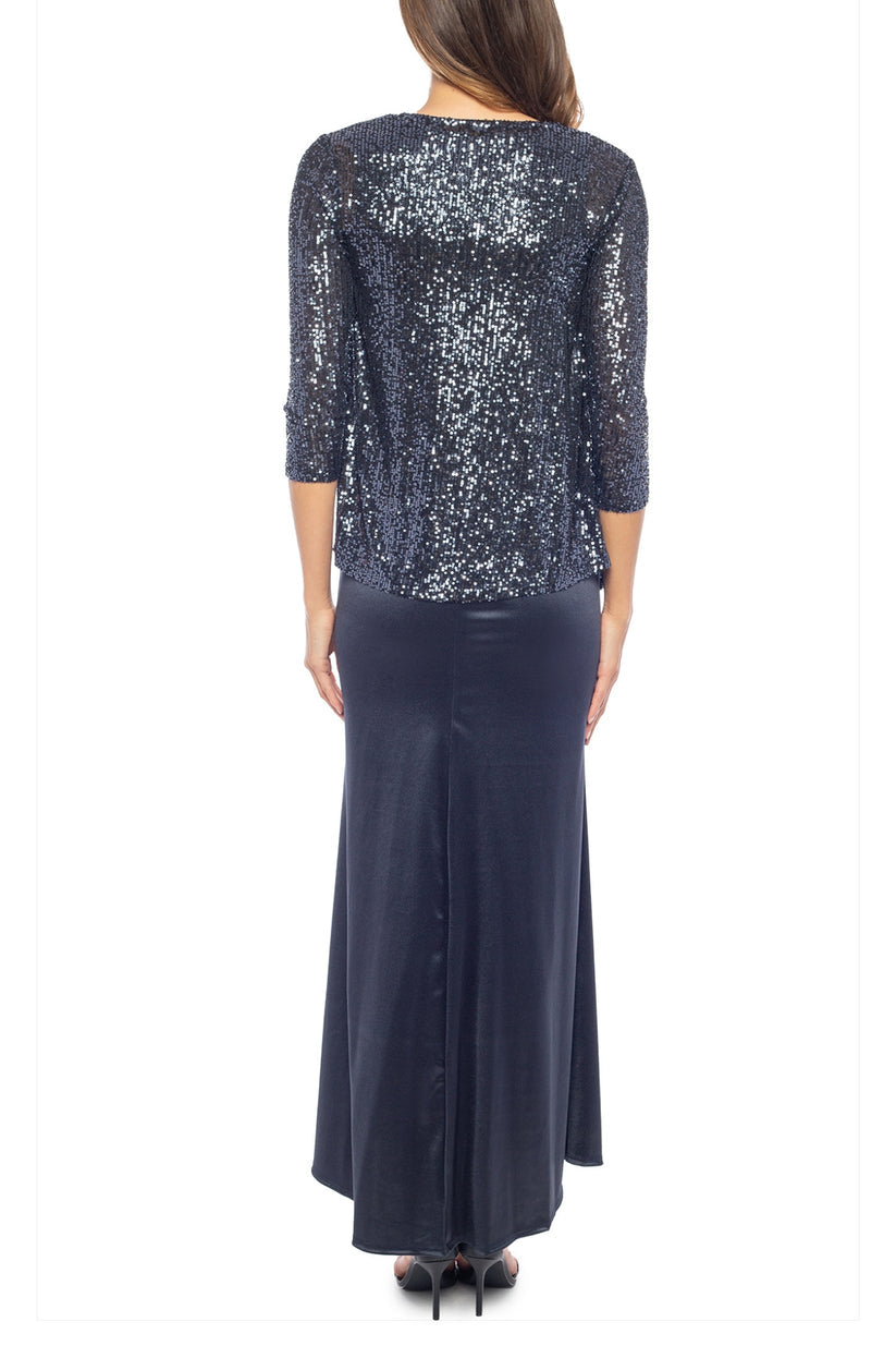 Marina 268541 Long Sequin Mother of the Bride Jacket Dress