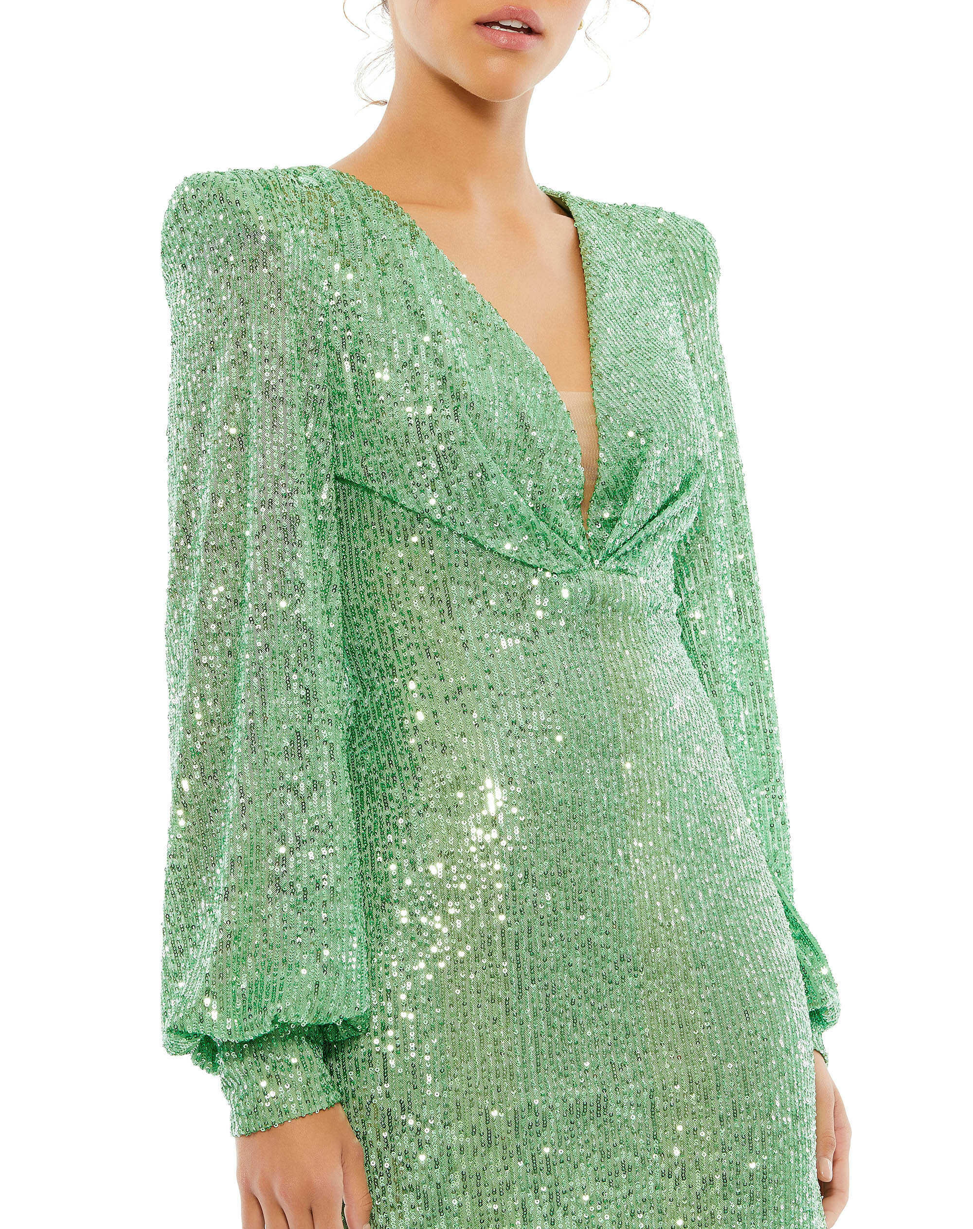 Long Sleeve Sequin Mini Dress Cocktail Short Mac Duggal 26865