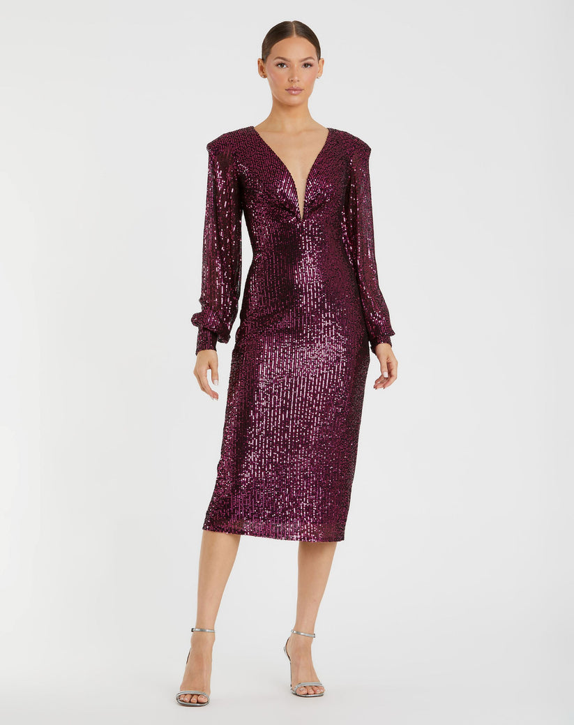 Mac Duggal 26866 Long Sleeve Fitted Short Dress
