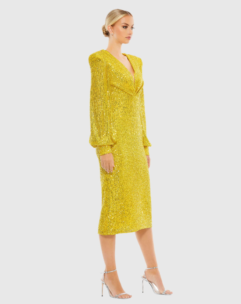 Mac Duggal 26866 Long Sleeve Fitted Short Dress