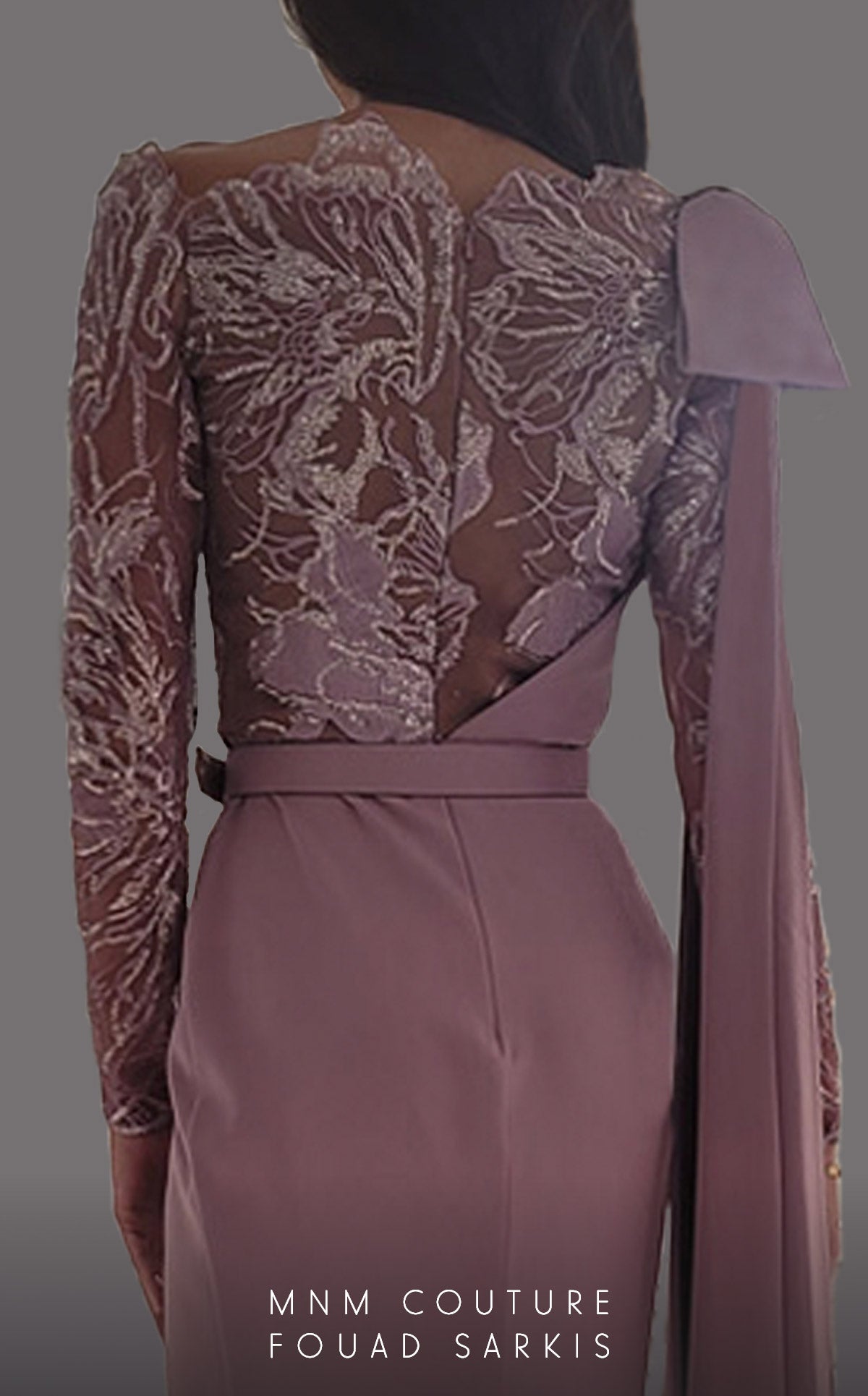 One-Shoulder Floor-Length Crepe Evening Sheath/Colu MNM Couture 2688