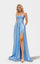 Prom Dresses Long Formal A Line Slit Pocket Prom Dress Light Blue
