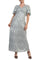 Formal Dresses Long Formal Mother of the Bride Pleated Dress  Silver