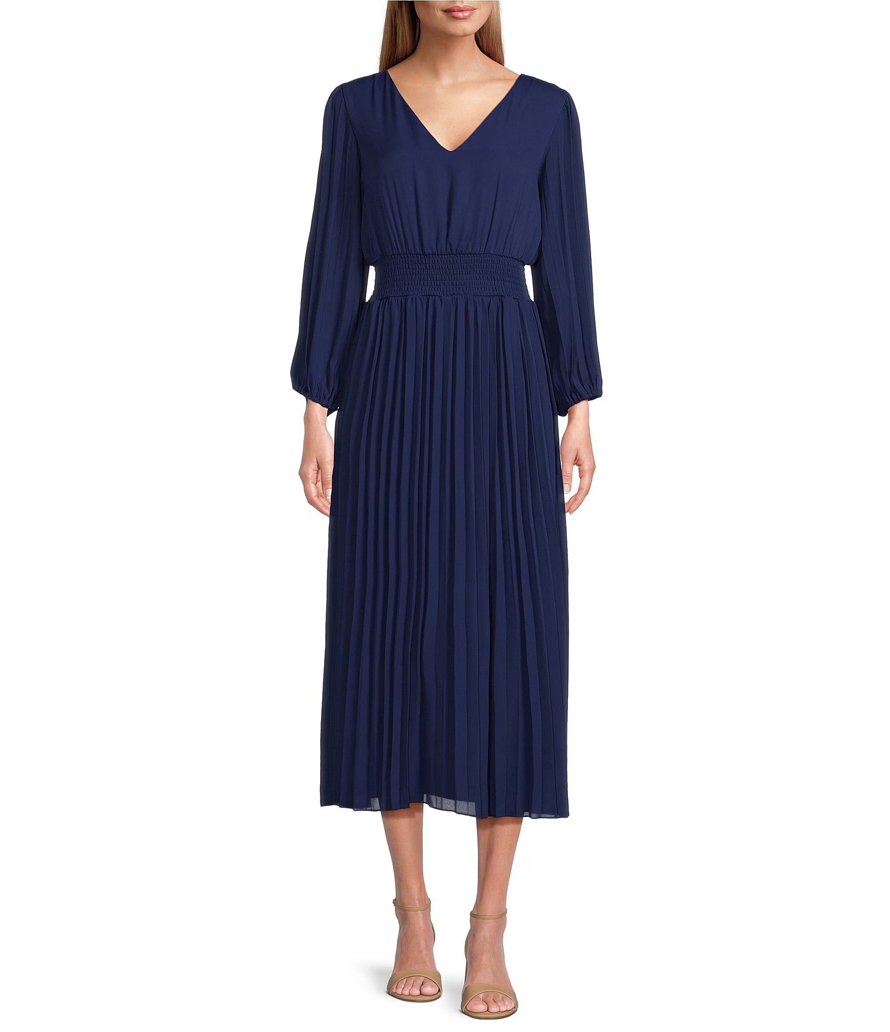 Marina 269138 Pleated A Line Cocktail Maxi Dress