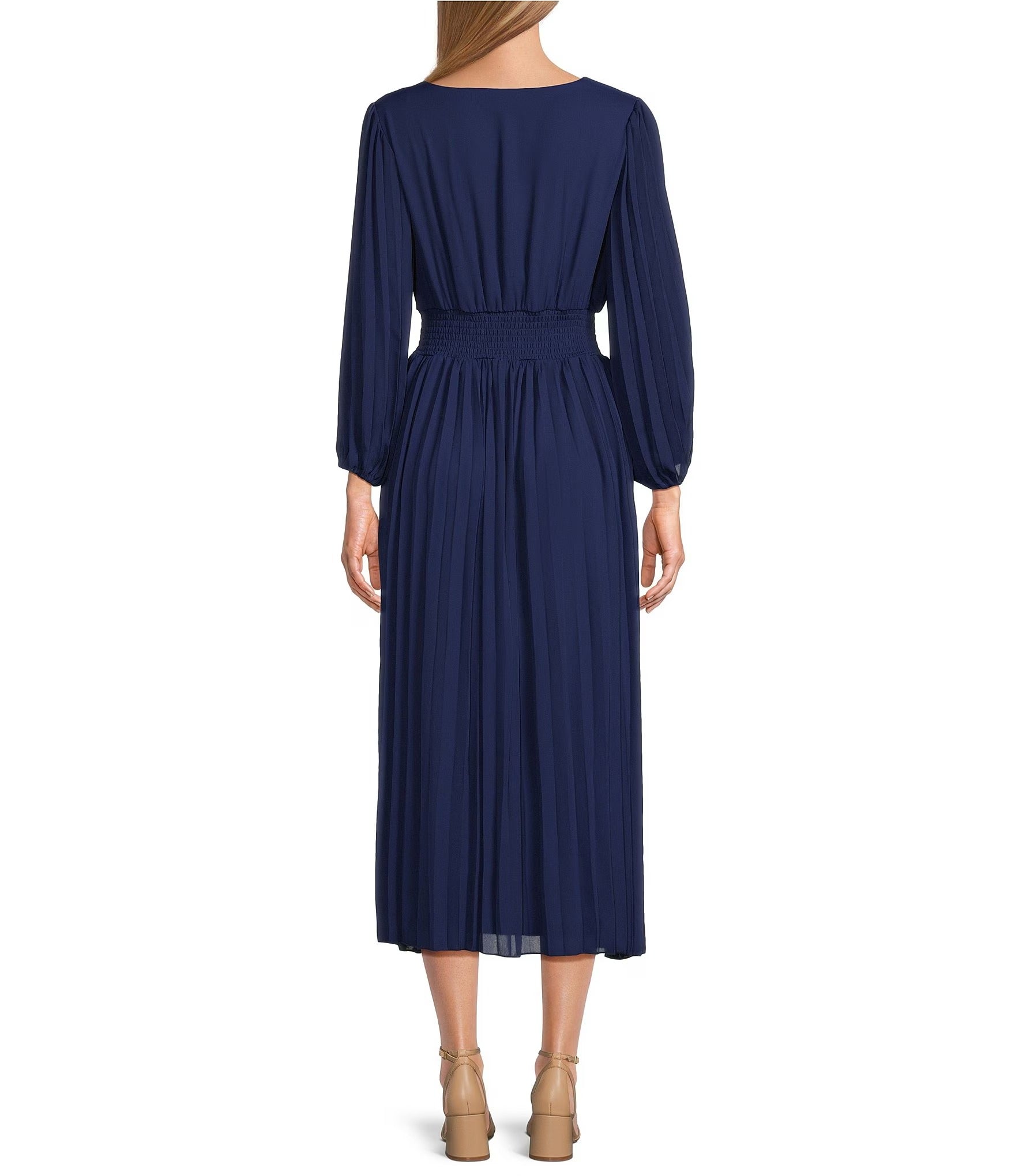 Marina 269138 Pleated A Line Cocktail Maxi Dress
