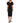 Cocktail Dresses Short Puffed Sleeve Fitted Cocktail Midi Dress Black