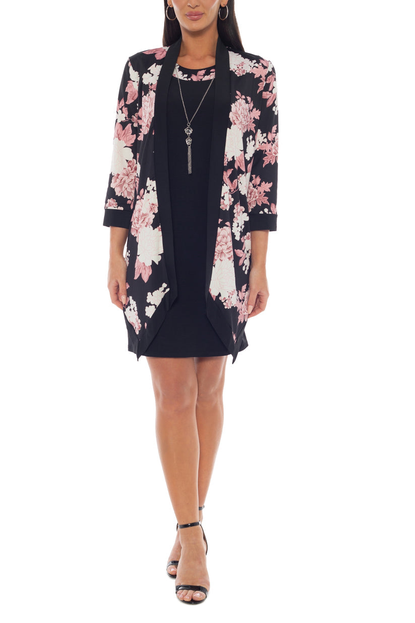 Marina 269194 Short Cocktal Floral Print Jacket Dress