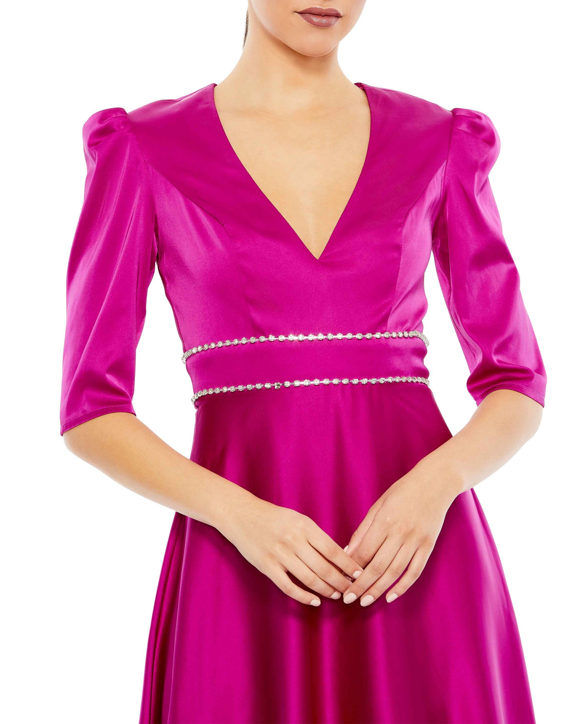 Mac Duggal A26923 Formal A Line Cocktail Midi Dress