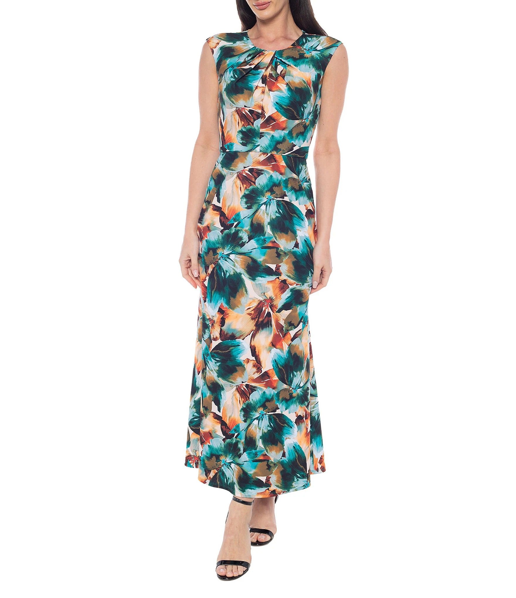 Marina 269276 Floral Printed Maxi Dress