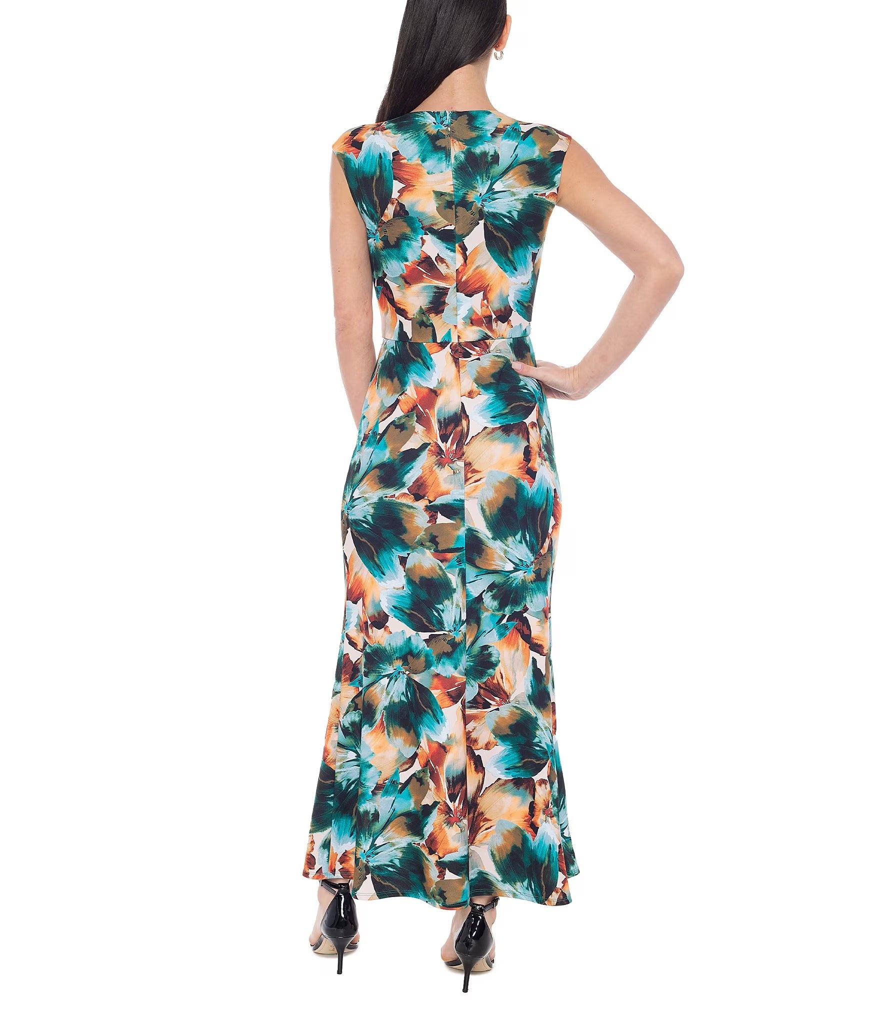 Marina 269276 Floral Printed Maxi Dress
