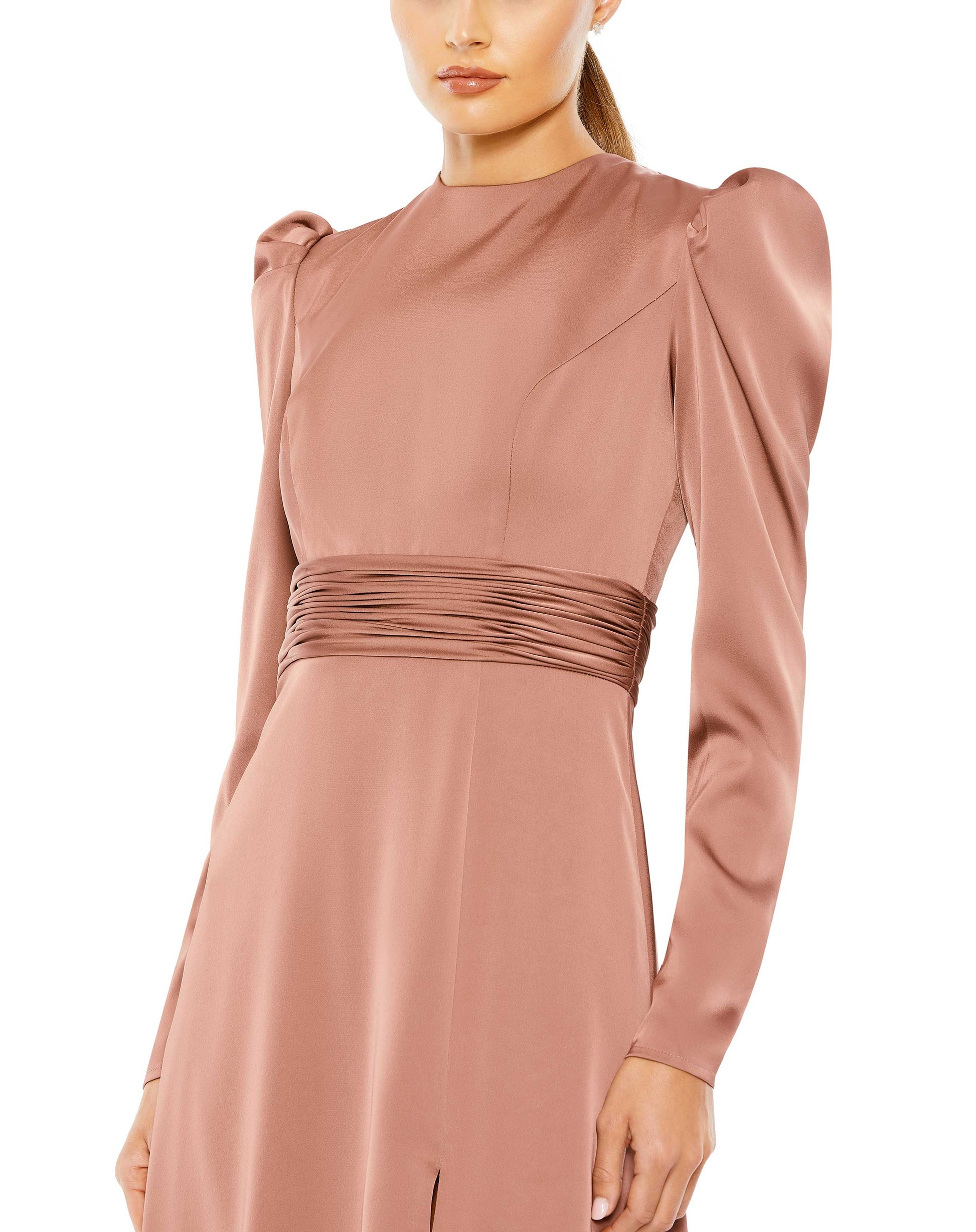 Mac Duggal 26936 Formal Long Sleeve Cocktail Midi Dress