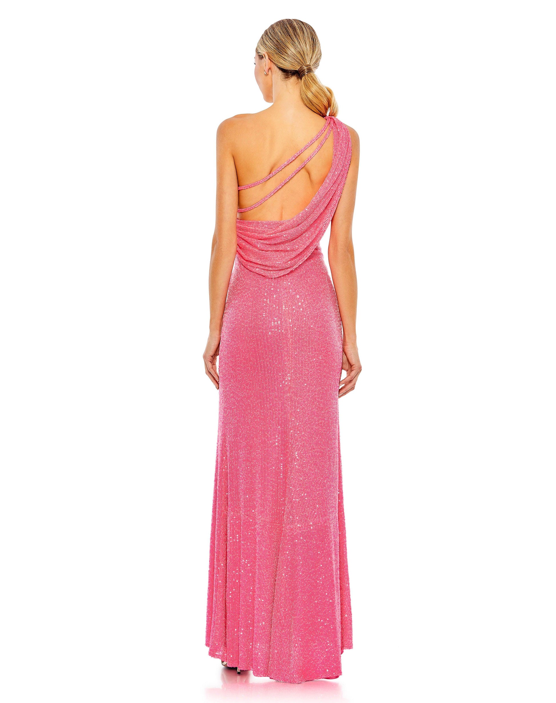 Hot Pink 6 Mac Duggal 26990 Prom Long One Shoulder Gown Sale