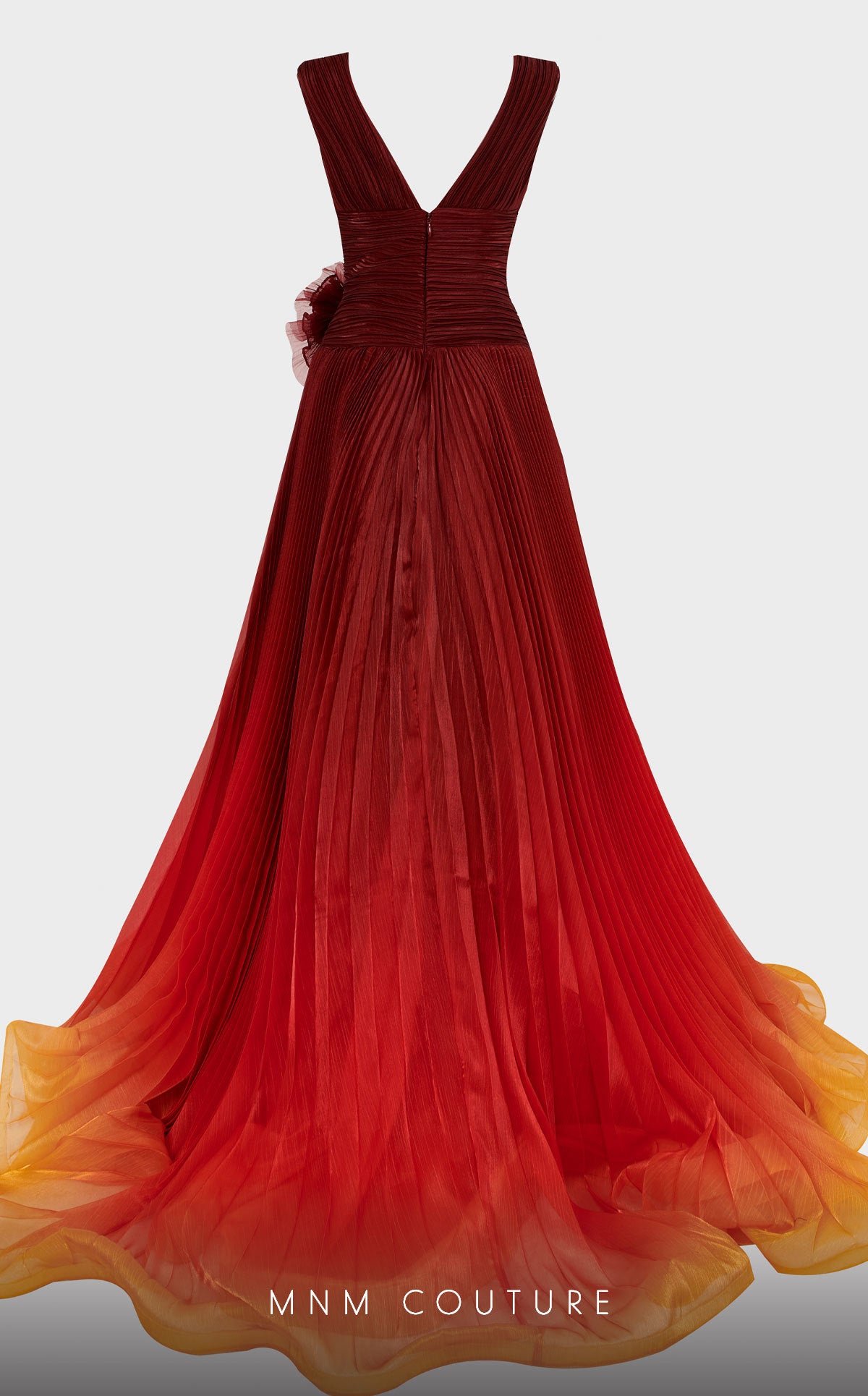 V-Neck Floor-Length Chiffon Evening A-Line MNM Couture 2708