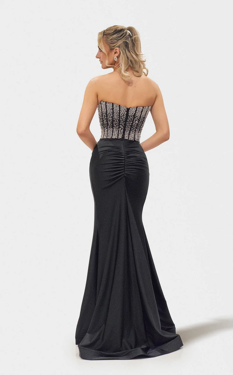 Jessica Angel 2712 Long Beaded Corset Formal Prom Dress