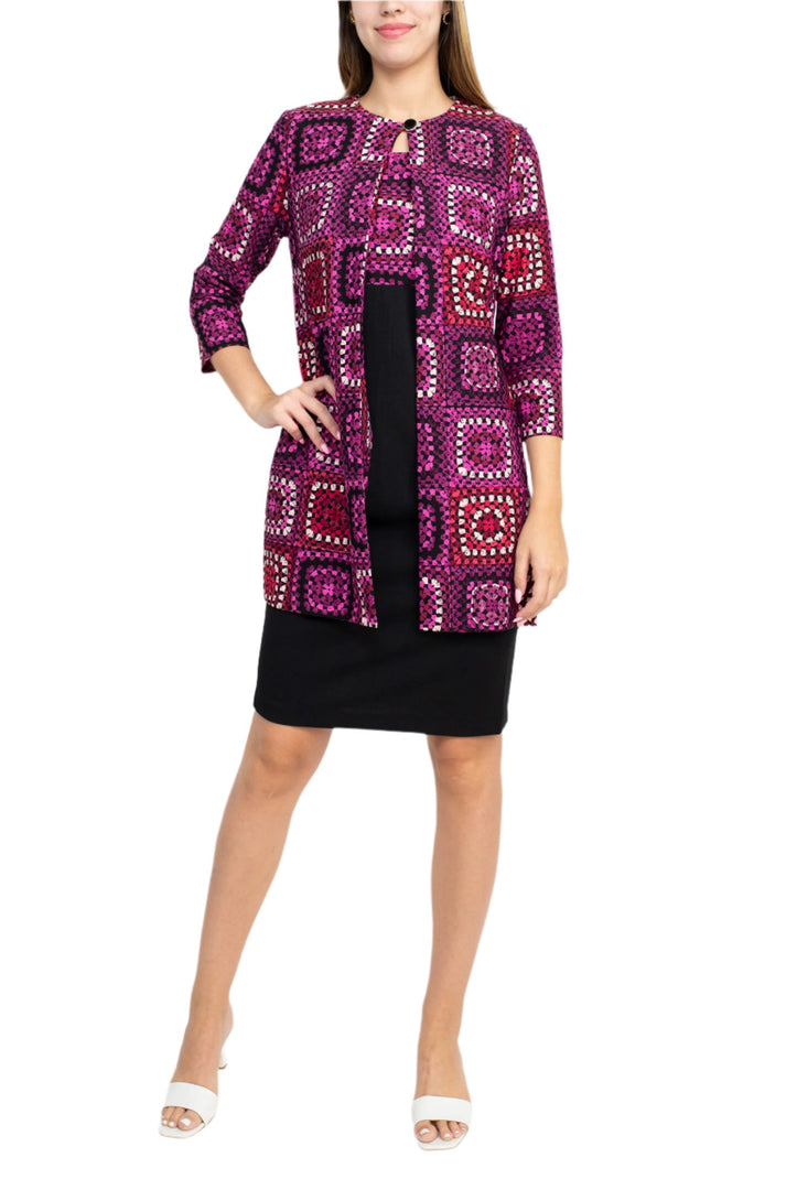 Danny & Nicole 27127M Printed Short Cocktail Jacket Dress