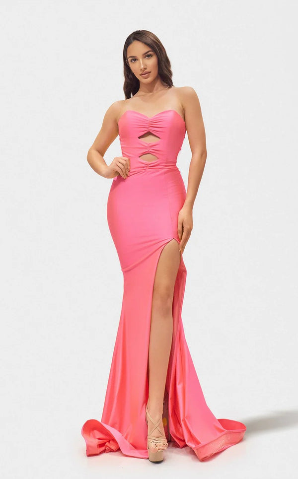 Jessica Angel 2713 Fitted Long Formal Slit Prom Dress