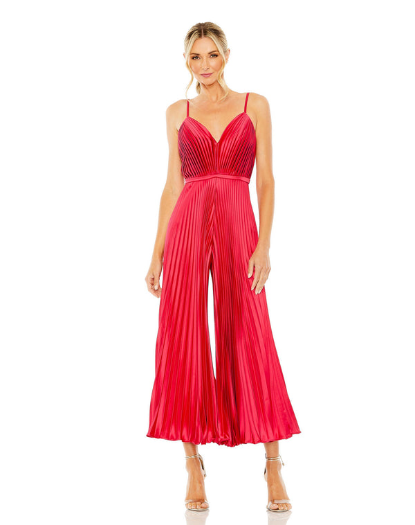 Long Pleated Jumpsuit Formal Prom Mac Duggal 27142