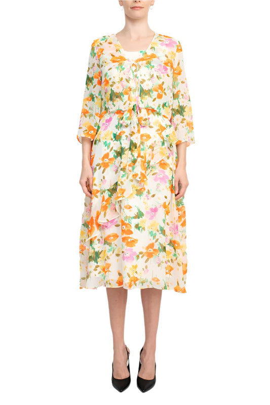 Mother of the Bride Dresses Short Floral Mother of the Bride Jacket Dress IVORY CORAL