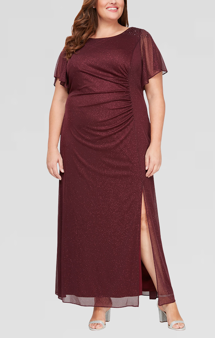 Plus Size Dresses Long Plus Size Formal Glitter Evening Dress FIG