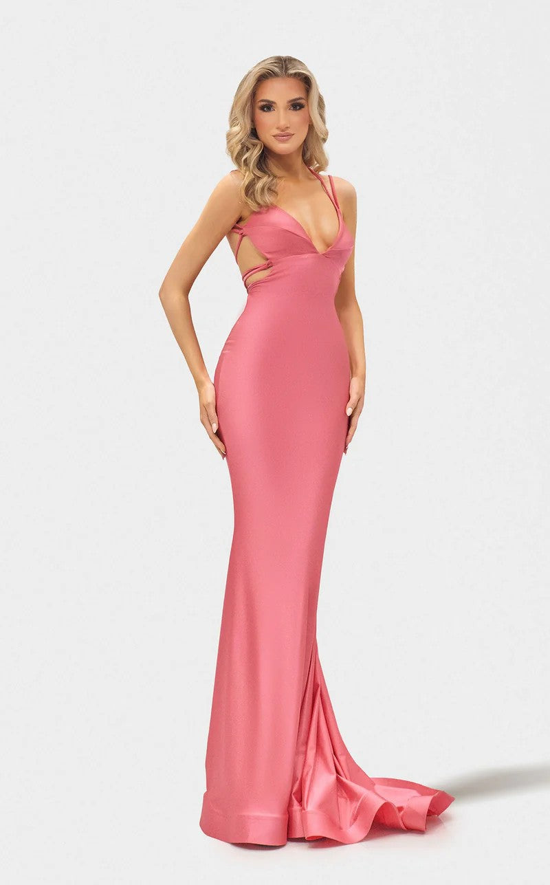 Jessica Angel 2720 Long Fitted Formal Strappy Prom Dress