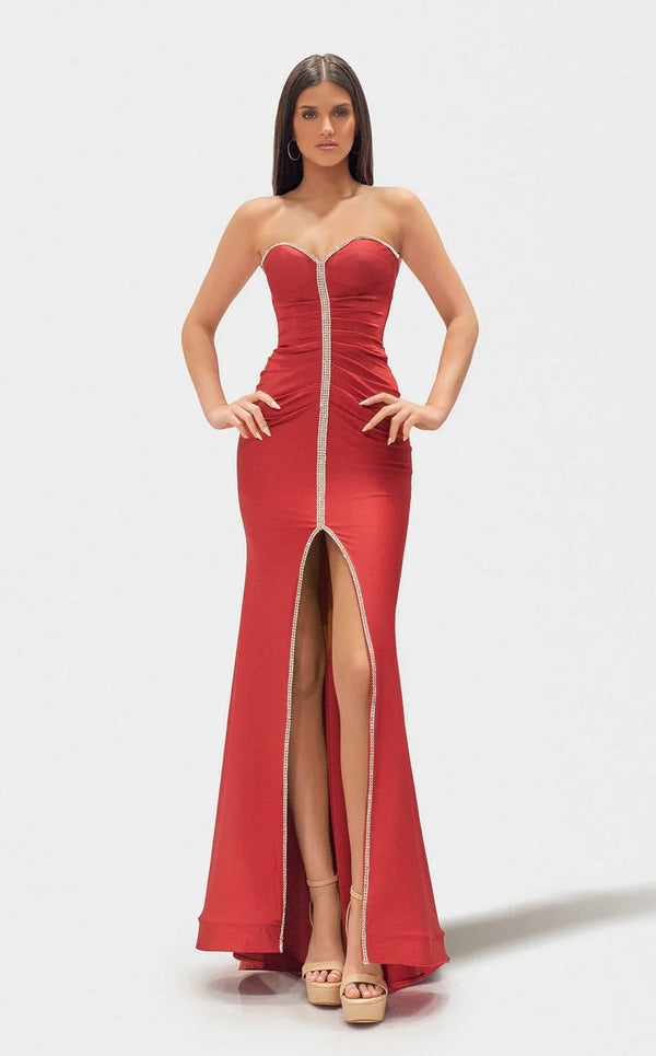 Jessica Angel 2725 Beaded Slit Long Formal Evening Prom Dress