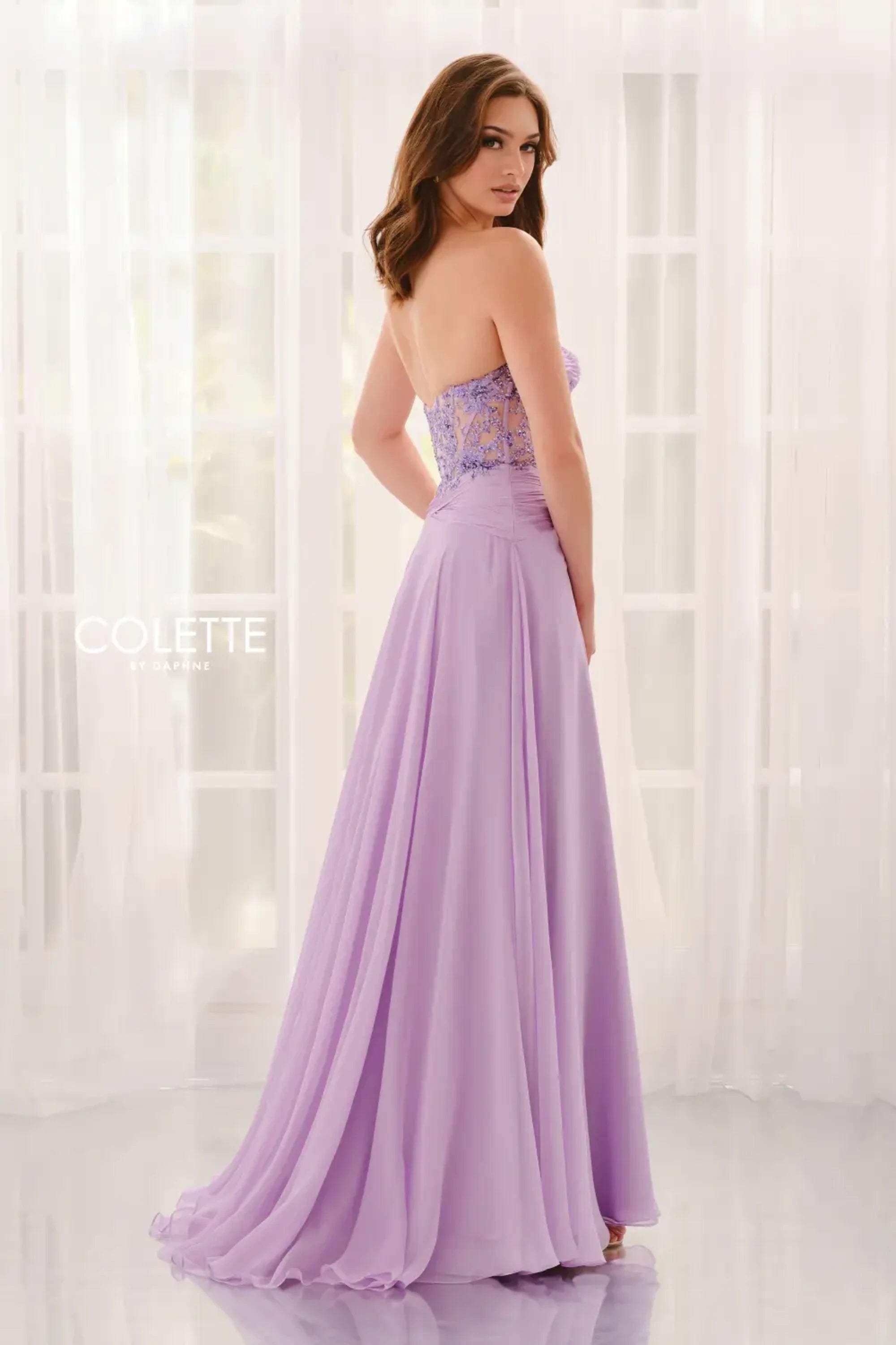 Prom Dresses A Line Lace Long Formal Prom Dress Lilac