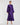 Cocktail Dresses Long Sleeve Satin Tea Length Dress Royal Purple