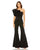 Jumpsuit One Shoulder Ruffle Detail Flare Pant Jumpsuit Black