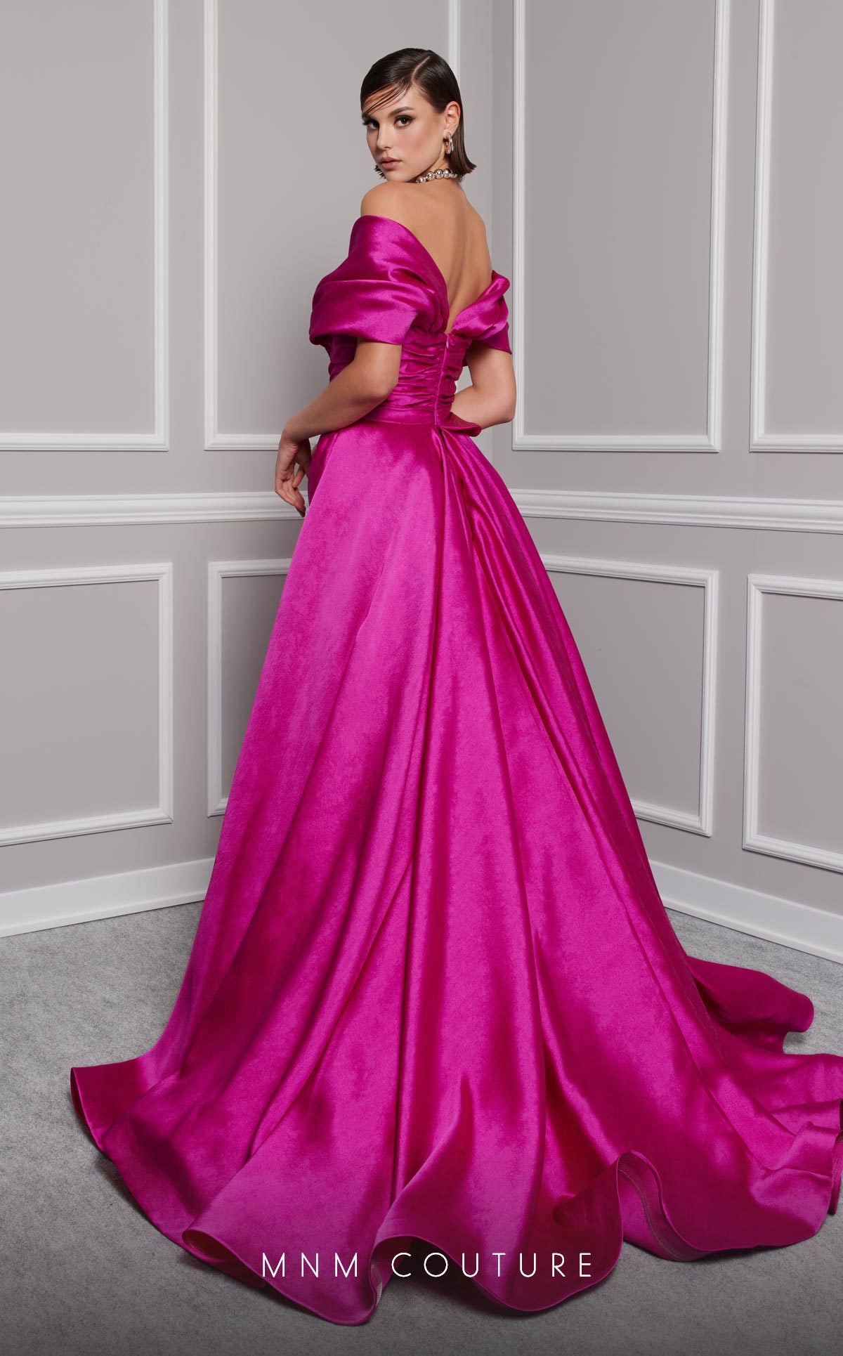 MNM Couture 2747A Ruffle Long Formal Overskirt Evening Dress