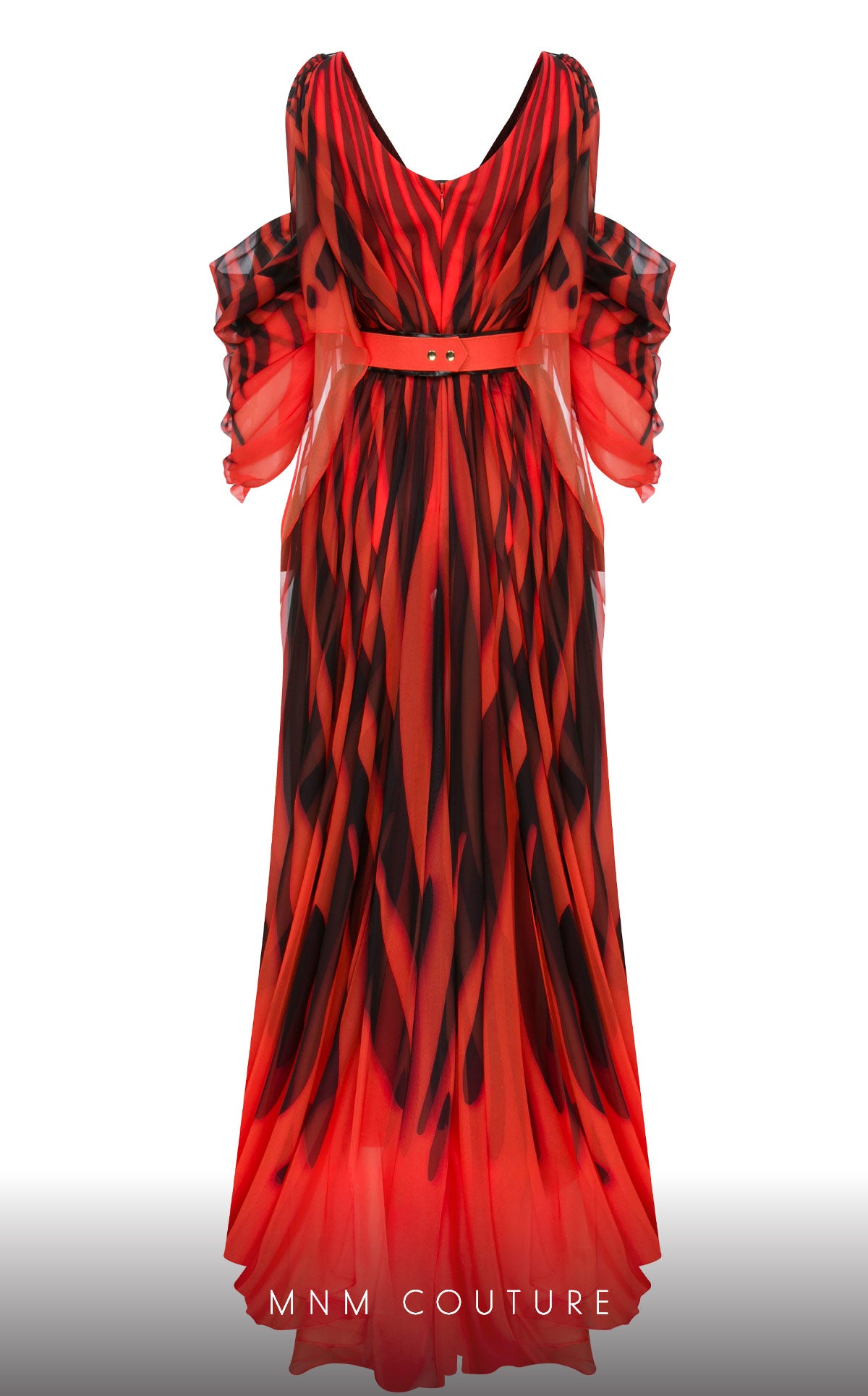 V-Neck Floor-Length Chiffon Formal A-Line MNM Couture 2748