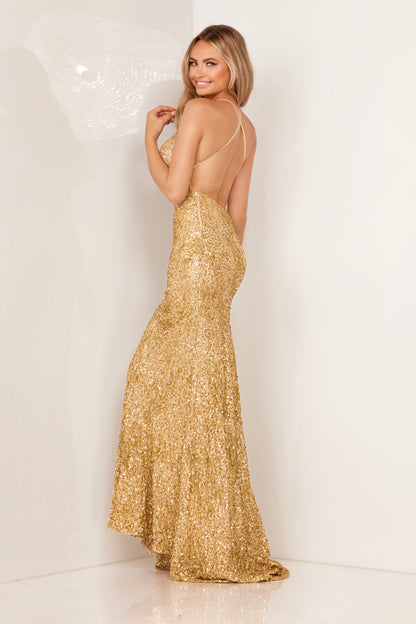 Prom Dresses Prom Fitted Sequin Formal Long Dress Dark Champagne