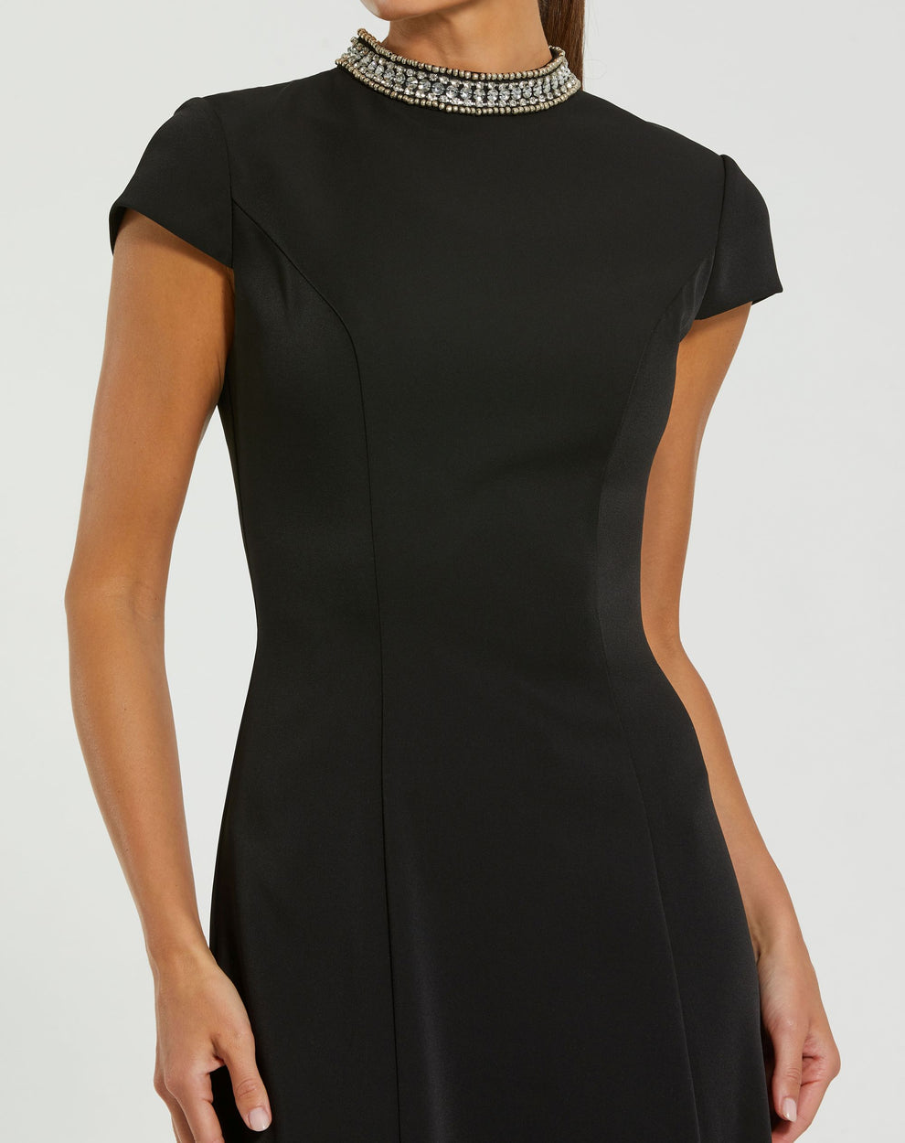Crew/High-Neck Floor-Length Jersey Formal Sheath/Column Mac Duggal 27564