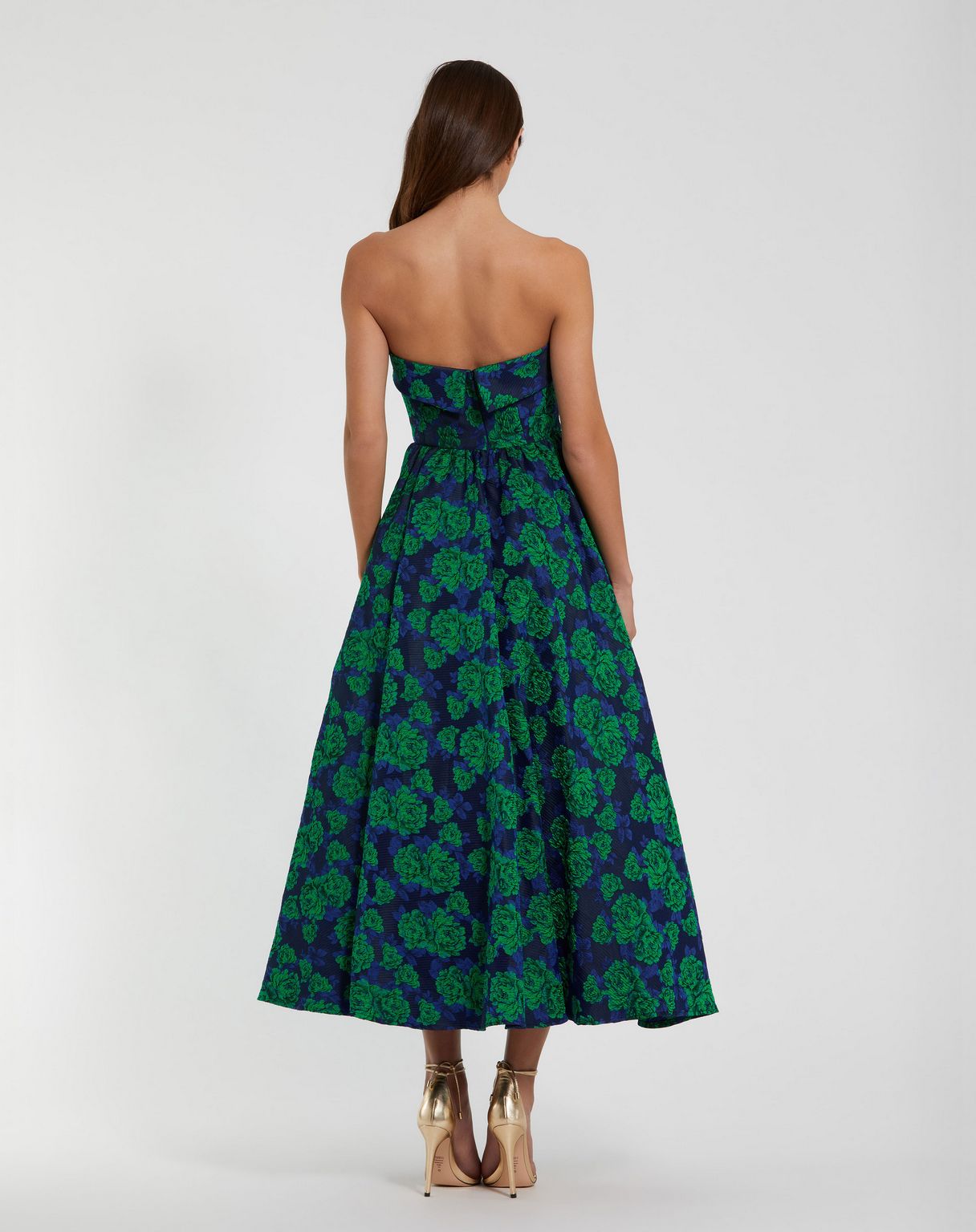 Mac Duggal 27594 A Line Floral Midi Cocktail Dress