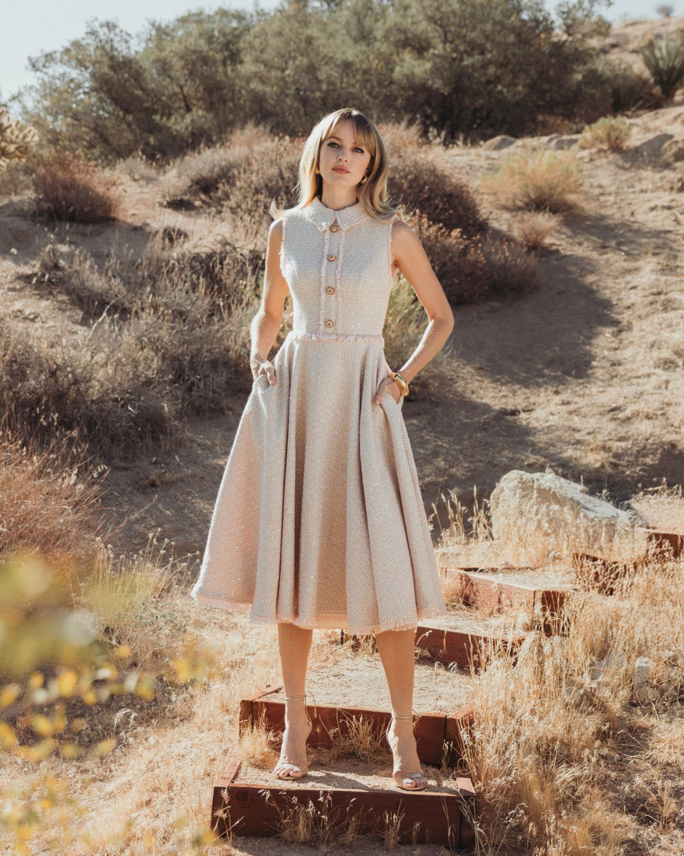 Cocktail Dresses A Line Evening Midi Dress Blush